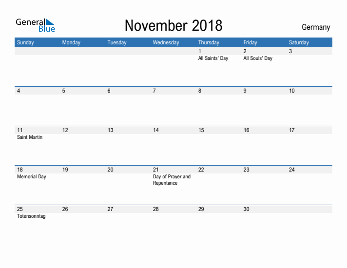 Fillable November 2018 Calendar