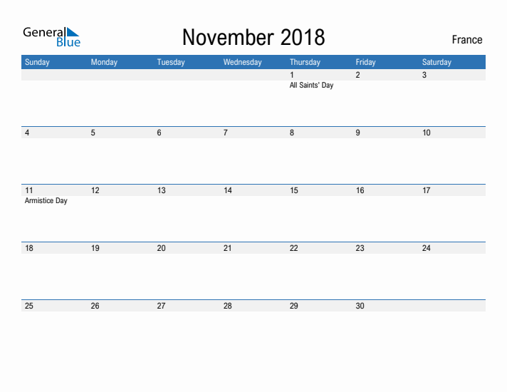 Fillable November 2018 Calendar