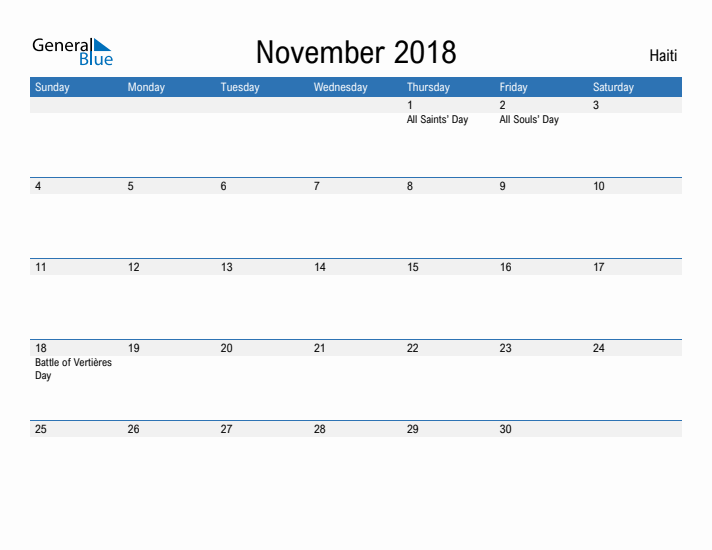 Fillable November 2018 Calendar