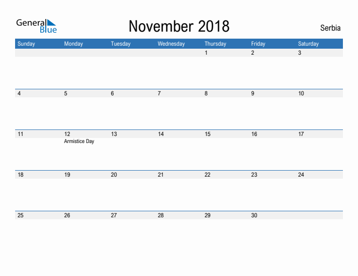 Fillable November 2018 Calendar