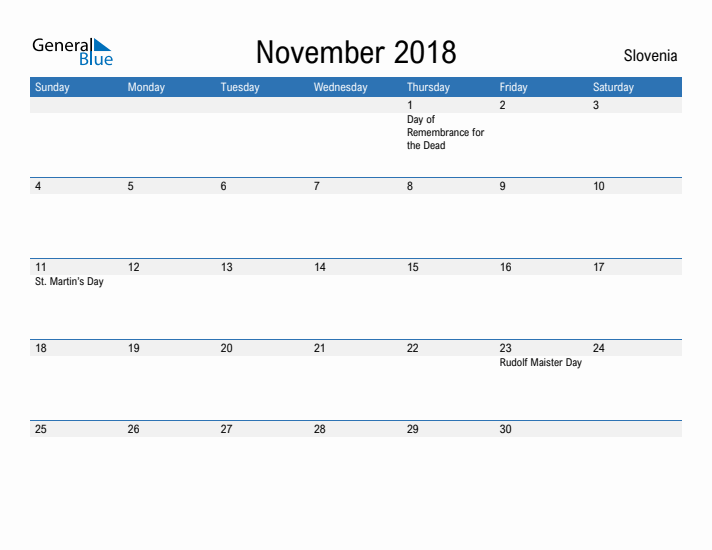 Fillable November 2018 Calendar