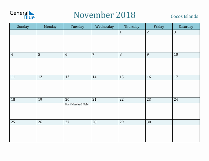 November 2018 Calendar with Holidays