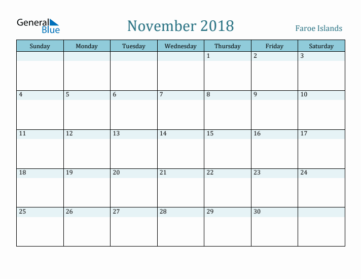 November 2018 Calendar with Holidays