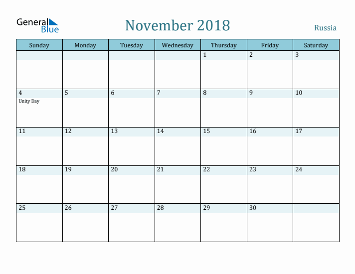 November 2018 Calendar with Holidays