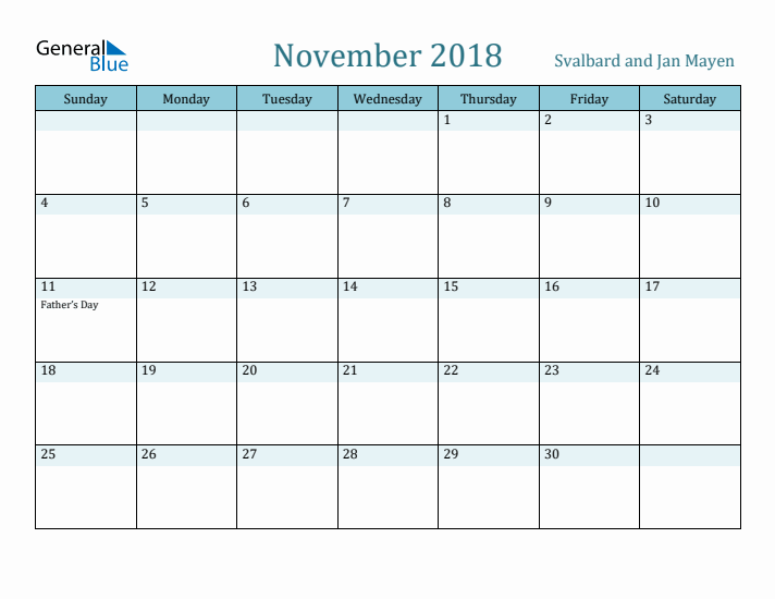 November 2018 Calendar with Holidays