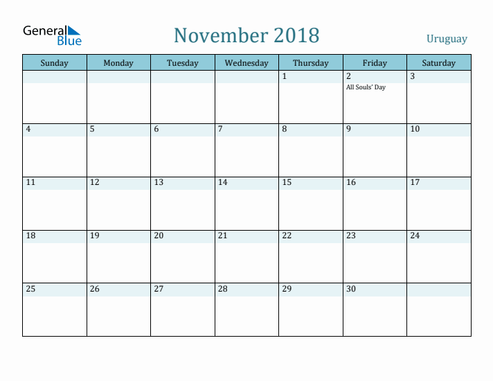 November 2018 Calendar with Holidays