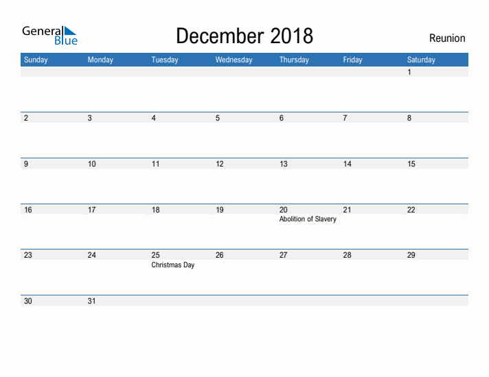 Fillable December 2018 Calendar