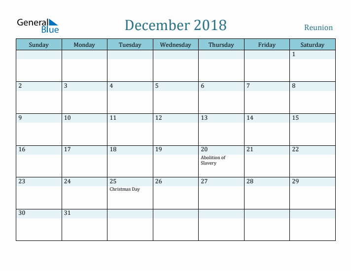 December 2018 Calendar with Holidays