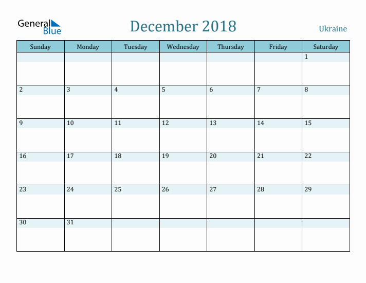 December 2018 Calendar with Holidays