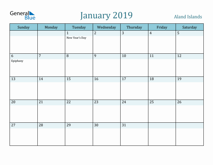 January 2019 Calendar with Holidays