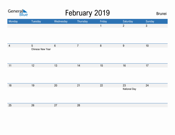 Fillable February 2019 Calendar