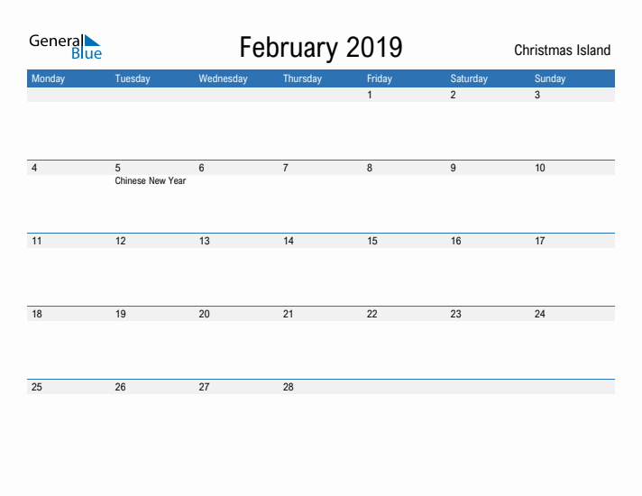 Fillable February 2019 Calendar