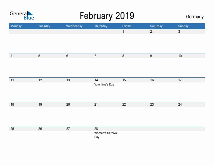 Fillable February 2019 Calendar