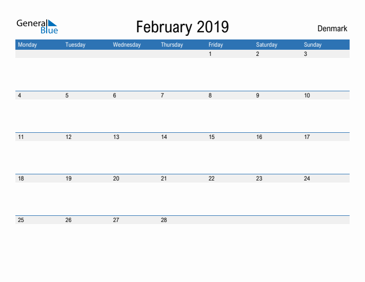 Fillable February 2019 Calendar