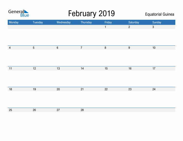 Fillable February 2019 Calendar