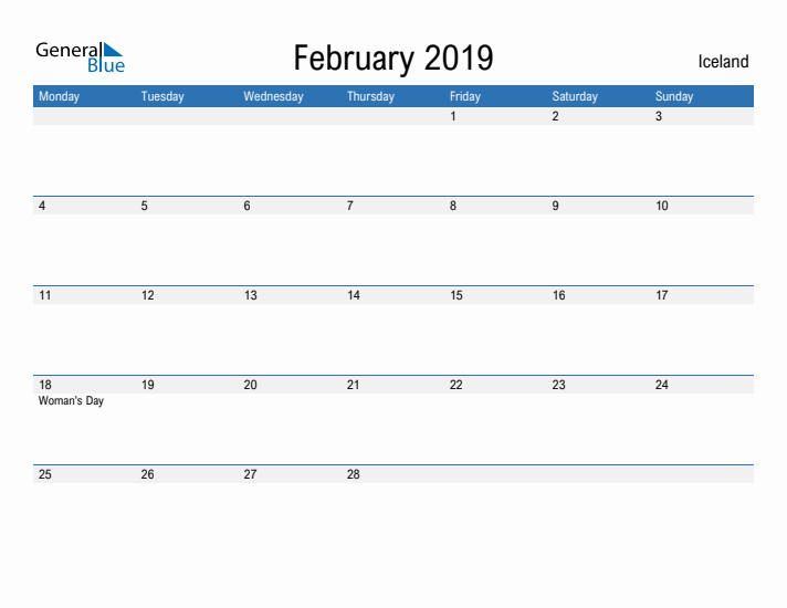 Fillable February 2019 Calendar