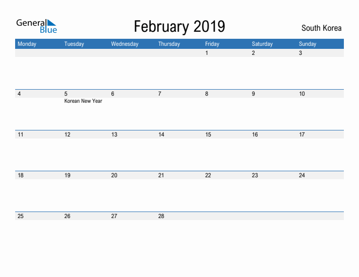 Fillable February 2019 Calendar