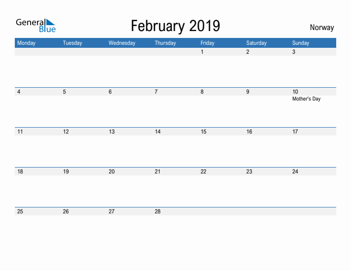 Fillable February 2019 Calendar