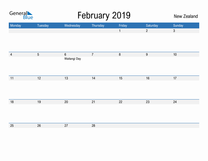 Fillable February 2019 Calendar