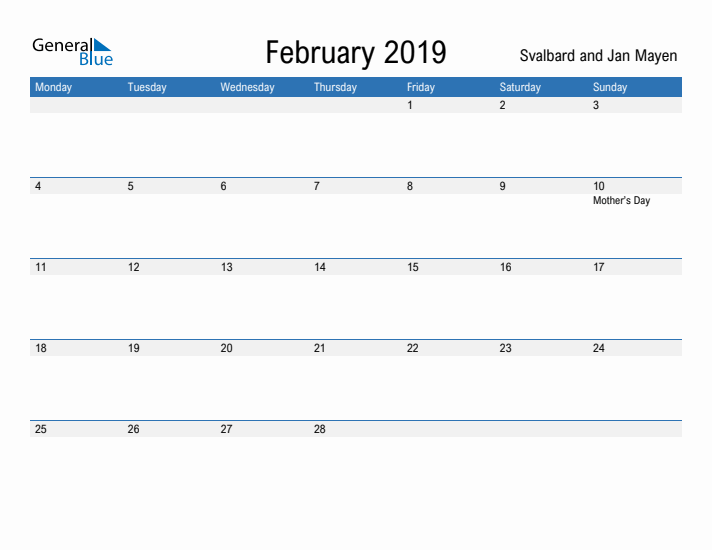 Fillable February 2019 Calendar