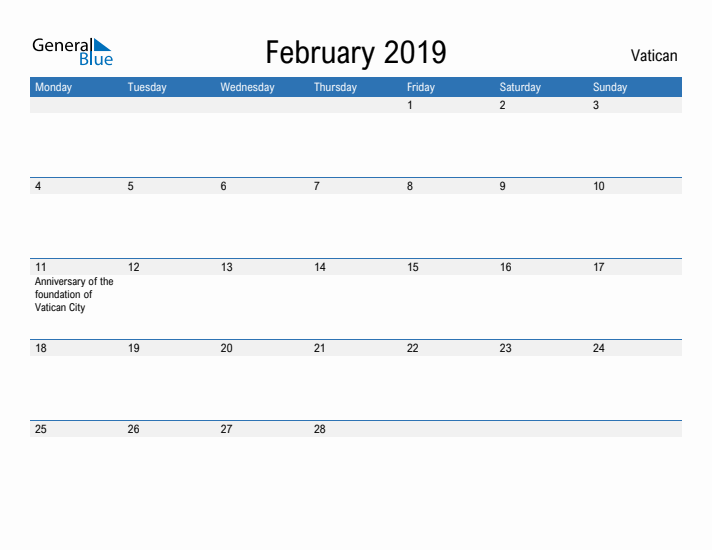 Fillable February 2019 Calendar