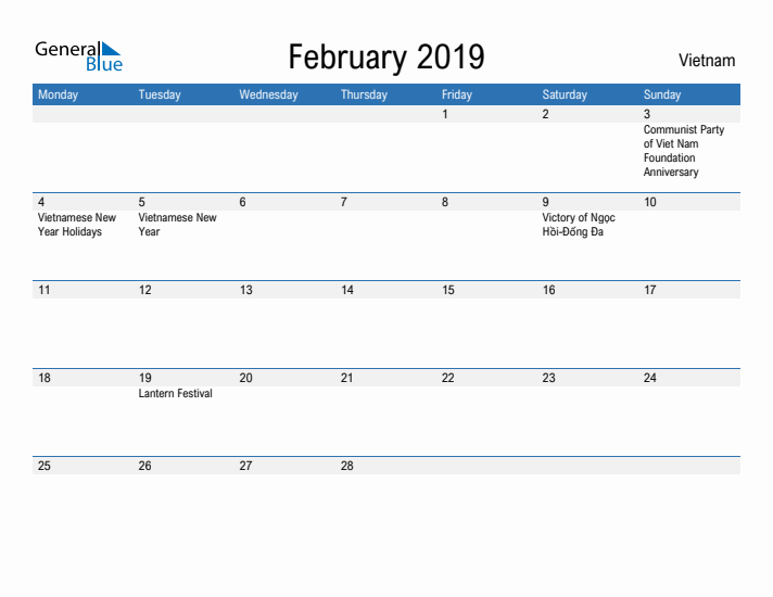 Fillable February 2019 Calendar