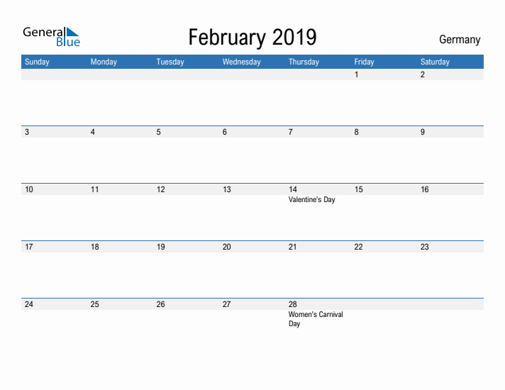 Fillable February 2019 Calendar