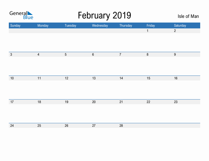 Fillable February 2019 Calendar