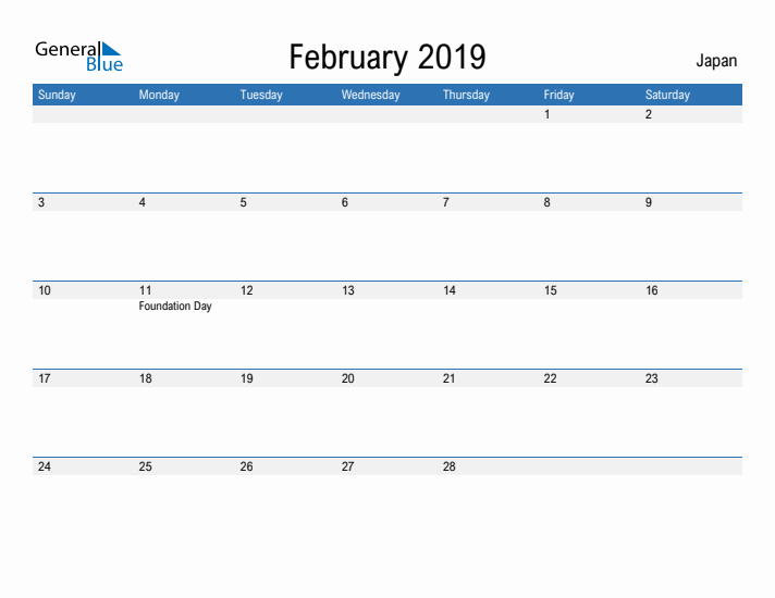 Fillable February 2019 Calendar