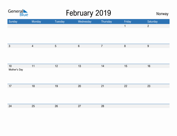 Fillable February 2019 Calendar