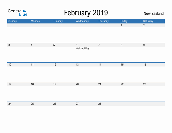 Fillable February 2019 Calendar