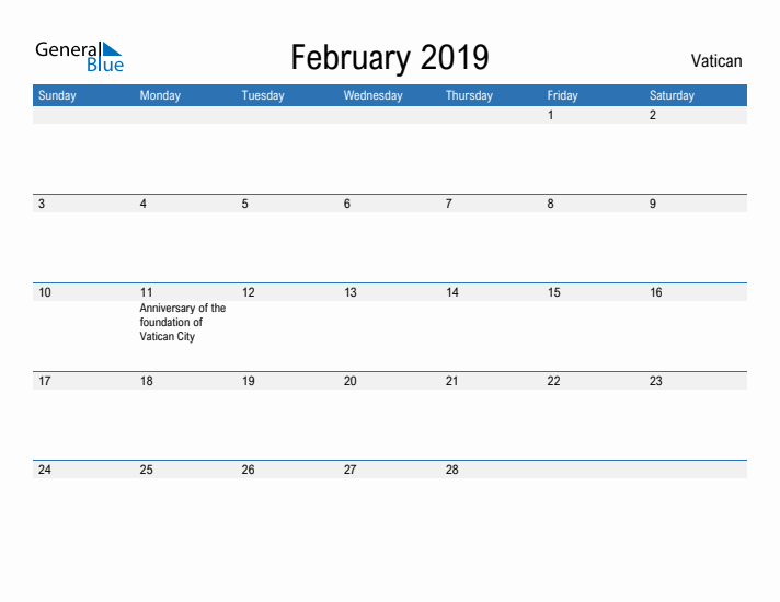 Fillable February 2019 Calendar