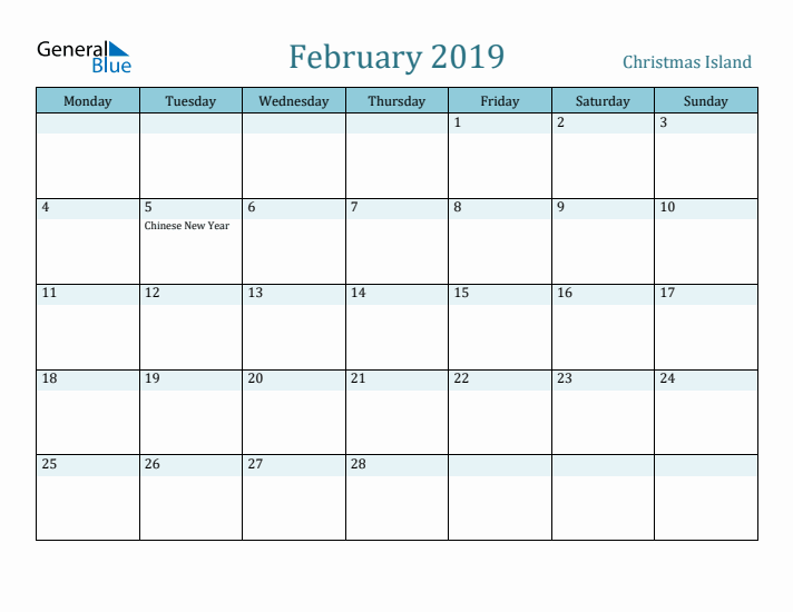 February 2019 Calendar with Holidays