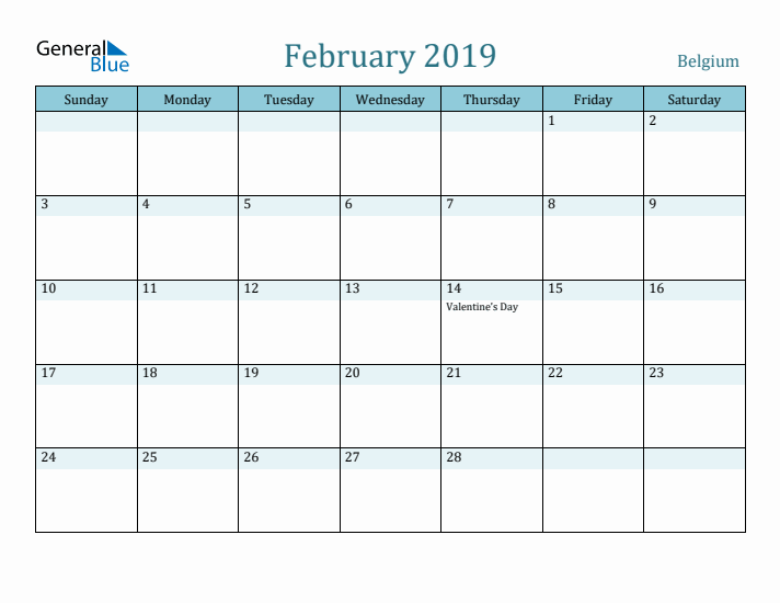 February 2019 Calendar with Holidays