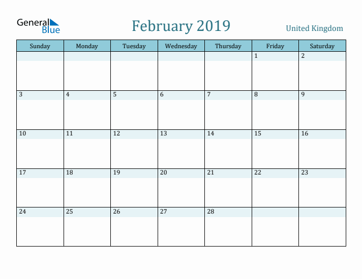 February 2019 Calendar with Holidays