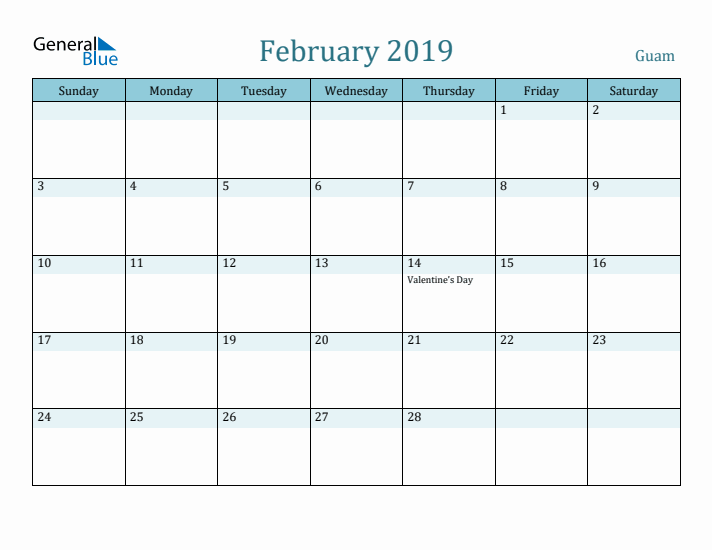 February 2019 Calendar with Holidays