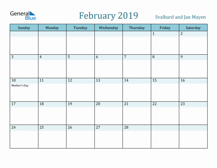 February 2019 Calendar with Holidays