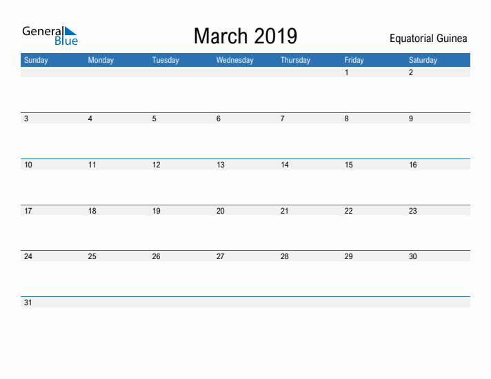 Fillable March 2019 Calendar