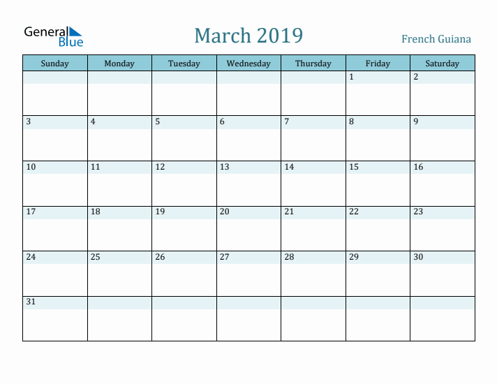 March 2019 Calendar with Holidays