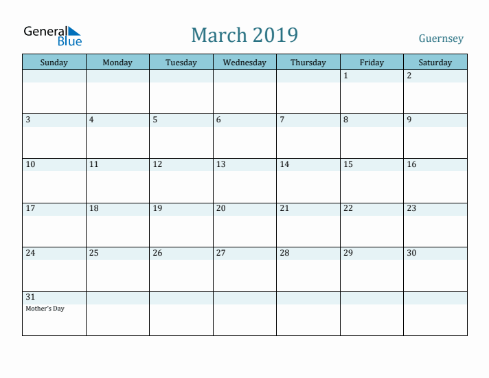 March 2019 Calendar with Holidays