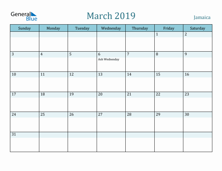 March 2019 Calendar with Holidays