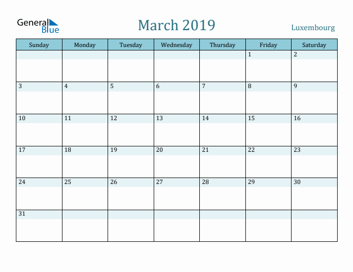 March 2019 Calendar with Holidays