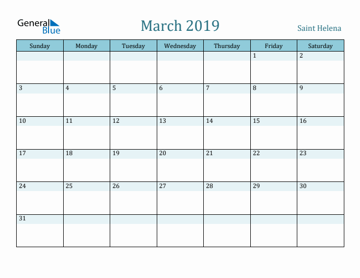 March 2019 Calendar with Holidays