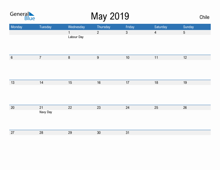 Fillable May 2019 Calendar