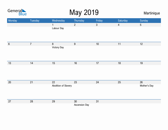 Fillable May 2019 Calendar