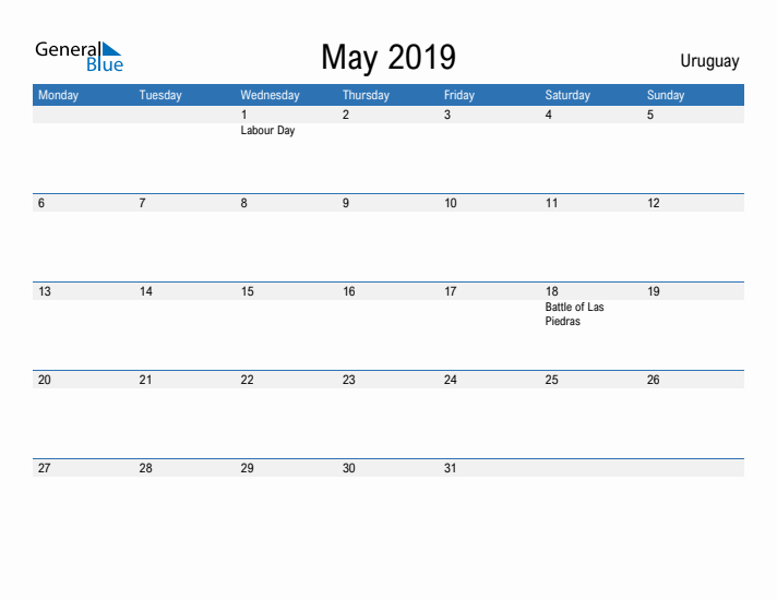 Fillable May 2019 Calendar