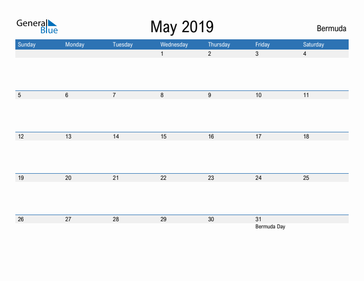 Fillable May 2019 Calendar