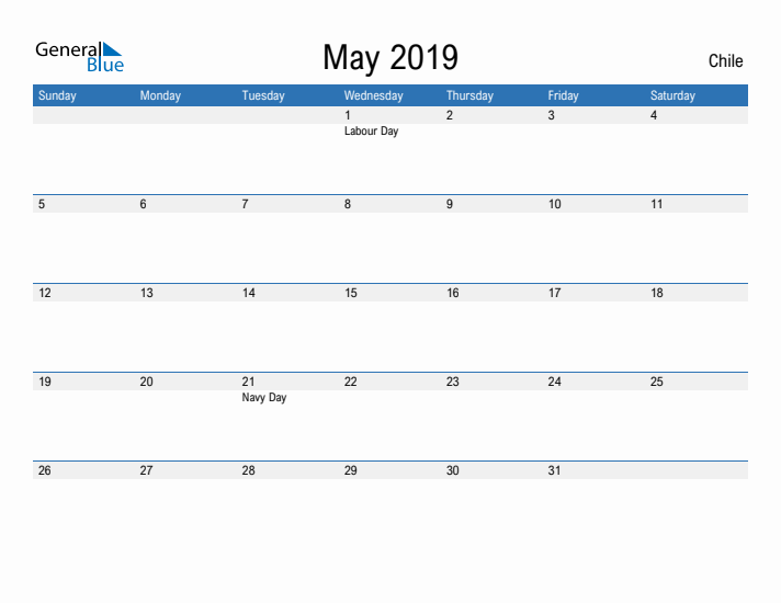 Fillable May 2019 Calendar