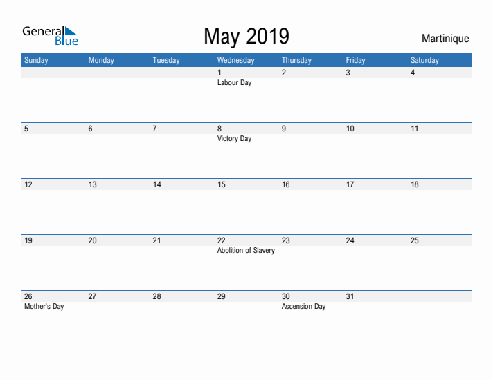 Fillable May 2019 Calendar