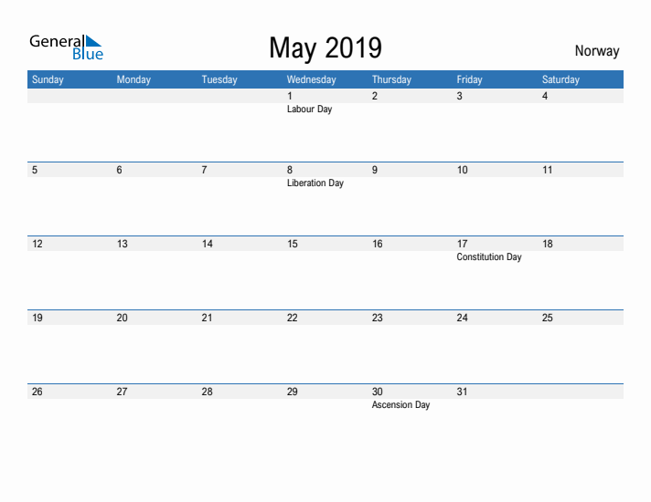 Fillable May 2019 Calendar